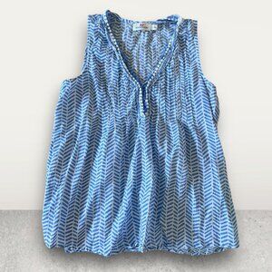 VINEYARD VINES Blue White Patterned Tank Top Size XXS